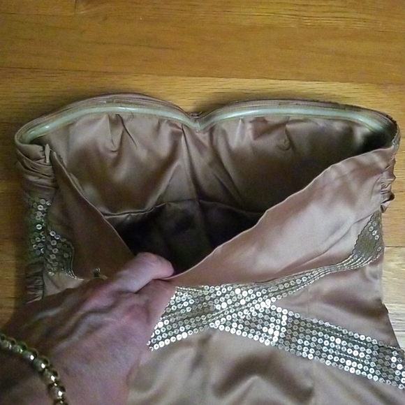 Arden B Mini Dress Gold Size Medium - Picture 6 of 7